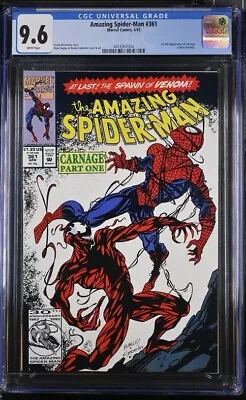 Buy Amazing Spider-Man #361 1st PRINT CGC 9.6 Near Mint+ WHITE Pages 1st CARNAGE!!   • 127.92£