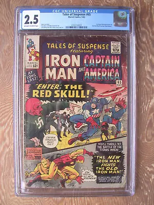 Buy Tales Of Suspense #65 CGC 2.5   1st SA Appearance Of Red Skull,  Kirby Cover/art • 120.55£