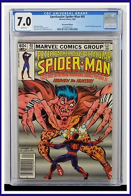 Buy Spectacular Spider-Man #65 CGC Graded 7.0 Marvel 1982 Newsstand Comic Book. • 47.80£