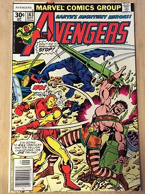 Buy AVENGERS 163 Newsstand 1977  Iron Man Vs Hercules 1977 Marvel • 9.61£