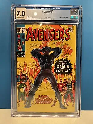 Buy Avengers #87 Cgc 7.0 - Origin Of Black Panther Marvel Comics 1971 - T'challa! • 94.60£