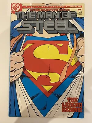 Buy Superman The Man Of Steel Comic #1 (1986 Byrne & Giordano 6 Part Mini Series) • 25£