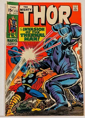 Buy THOR #170 FN 6.0 Just Cleaned 2nd Appearance Of Thermal Man Stan Lee Jack Kirby • 11.08£