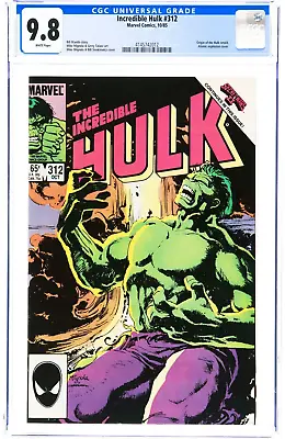 Buy Incredible Hulk #312 CGC 9.8 WP NM/MT Marvel Comics 1985 Origin Retold Vol 1 2 • 214.28£