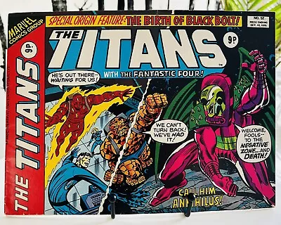 Buy THE TITANS #52 Marvel UK 1976 Reprints Thor #148 1st Wrecker + Origin Black Bolt • 16£