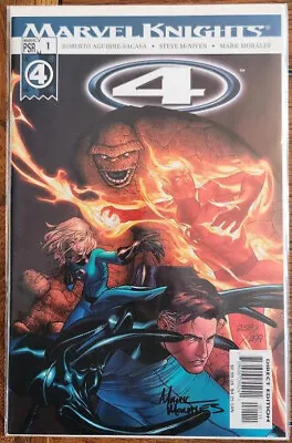 Buy Marvel Knights: 4 #1 Fantastic Four 2004 Signed By Mark Morales 258/299 COA - NM • 13.43£