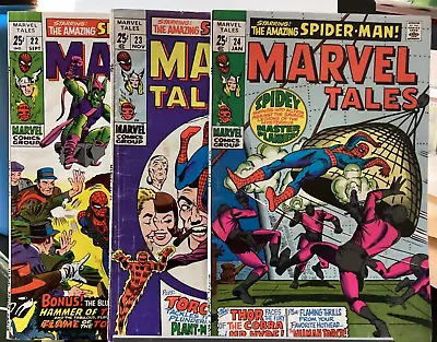 Buy 1969 Marvel Tales #22 23 24 Spiderman Green Goblin Cat Human Torch • 7.99£