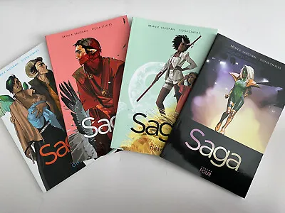 Buy Saga Graphic Novels Volume 1-4, Brian K Vaunghan Fiona Staples - Paperback • 20£