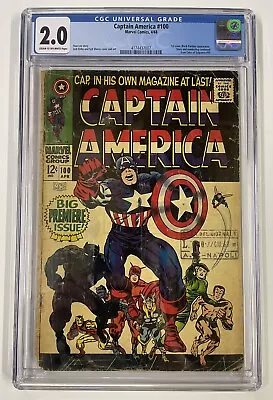 Buy Captain America #100. April 1968. Marvel. 2.0 Cgc. 1st Sa Issue Of Solo Series! • 200£