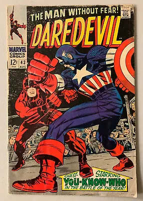 Buy Daredevil #43 Marvel (3.0 GD/VG) DD Origin Retold Captain America (1968) • 22.14£