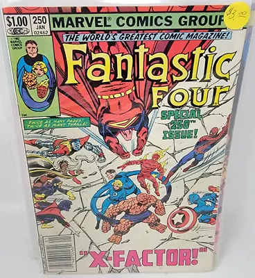 Buy Fantastic Four #250 Captain America & Spider-man Appearance *1983* Newsstand 8.5 • 9.26£