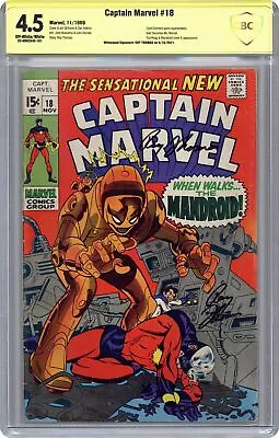 Buy Captain Marvel #18 CBCS 4.5 SS Thomas 1969 22-0692A42-161 • 78.87£