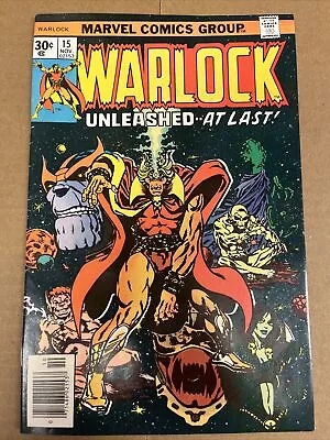 Buy WARLOCK (1972 Series)  (MARVEL) #15 Thanos Last Issue Jim Starlin Art VF- • 10.35£
