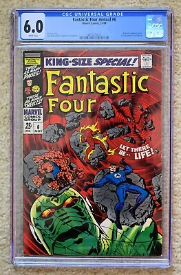 Buy Fantastic Four Annual #6  CGC 6.0 White Pgs.1st Appearance Annihilus Marvel 1968 • 232.21£