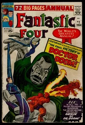 Buy Marvel Comics FANTASTIC FOUR ANNUAL #2 Origin Of Dr. Doom FR/GD 1.5 • 98.79£