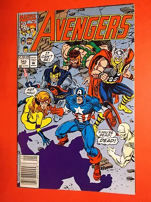 Buy THE AVENGERS # 343 - VF- 7.5 - 1st APP OF THE GATHERERS - 1992 NEWSSTAND • 5.49£