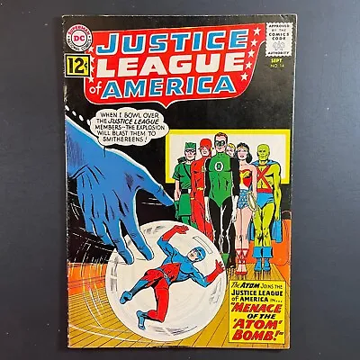Buy Justice League Of America 14 Atom Joins JLA Silver Age DC 1962 Sekowsky Comic • 51.20£