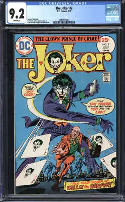 Buy The Joker #2 Cgc 9.2 White Pages // Joker Card Cover 1975 • 99.29£
