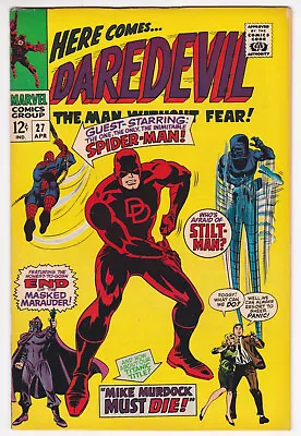 Buy Daredevil #27 Very Fine 8.0 Stilt-Man Spider-Man Gene Colan Art 1967 • 47.50£