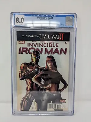 Buy Invincible Iron Man 7 Marvel 2016 CGC 8.0 1st Appearance Riri Williams Ironheart • 23.71£