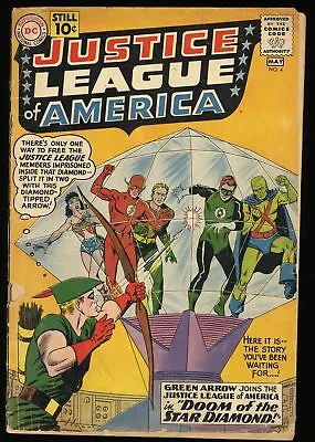 Buy Justice League Of America #4 GD 2.0 Green Arrow! Murphy Anderson Cover! • 41.11£