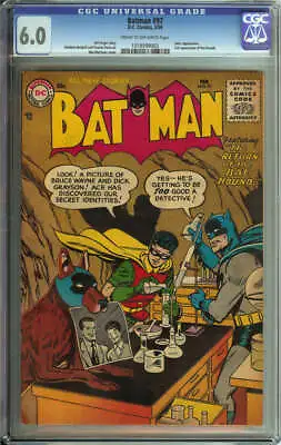 Buy Batman #97 Cgc 6.0 Cr/ow Pages // 2nd Appearance Of Bat-hound Dc Comics 1956 • 879.47£