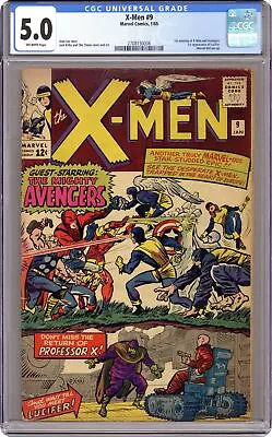 Buy Uncanny X-Men #9 CGC 5.0 1965 2708130006 1st Avengers/X-Men Crossover • 616.47£