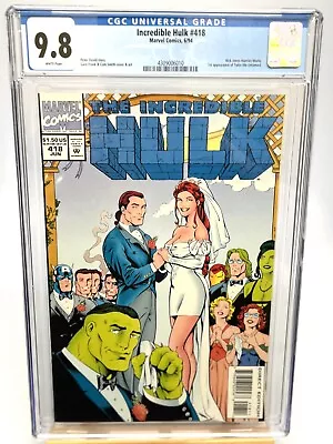 Buy Incredible Hulk #418 CGC 9.8 WP Modern Age 1994! 1st App. Talos MCU 🔑 • 52.42£
