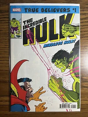 Buy True Believers Hulk Mindless Hulk 1 Nm Marvel Comics 2019 • 2.84£