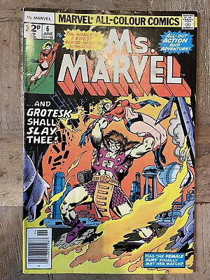 Buy Marvel Comics MS. MARVEL #6 1st Print June 1977 Pence • 4.99£