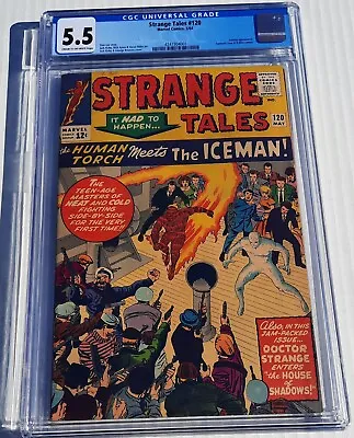 Buy Strange Tales #120 CGC 5.5 1964 Marvel Comics Human Torch Meets Iceman • 118.49£