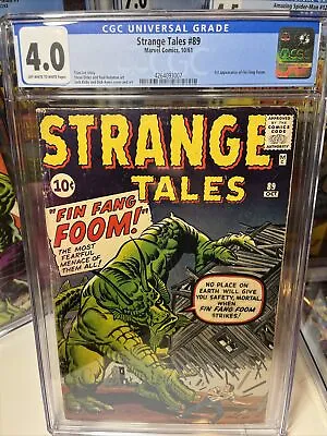 Buy Strange Tales #89 CGC 4.0 VG  OW/w Page Quality! 1st Appearance Fin Fang Foom • 1,601.22£