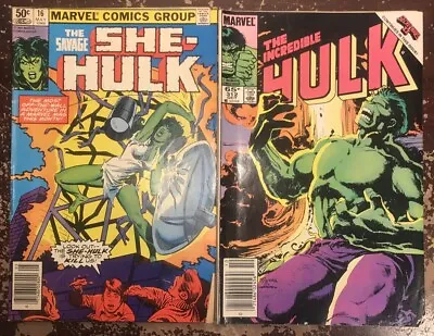 Buy Marvel The Savage She Hulk #16 May 1981 & The Incredible Hulk #312 October 1985  • 7.10£