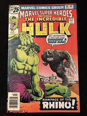Buy Marvel Super Heroes 58 9.4 9.6 Marvel 1976 Reprints Hulk 104 Time Capsule Qr • 16.08£