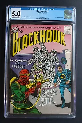 Buy Blackhawk #117 Origin 1st MISTER FREEZE Prototype Batman DC Villain 1957 CGC 5.0 • 393.58£