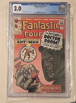 Buy Fantastic Four 16 CGC 3.0 1963 Doctor Doom Ant Man Wasp • 166.03£