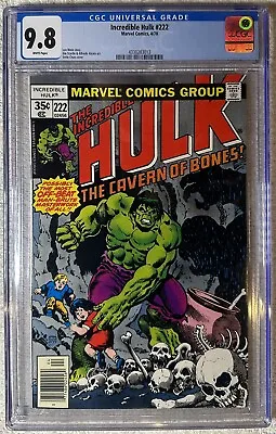 Buy Incredible Hulk #222 CGC 9.8 Len Wein Marvel 1978 Very Rare In High Grade • 158.31£