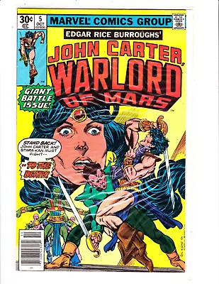 Buy 1977 John Carter Warlord Of Mars #5  Marvel Comics  Comic Book • 3.16£