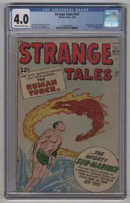 Buy Strange Tales #107 CGC 4.0 OW-W Pages Classic Cover Human Torch Battles Sub-Mari • 197.09£