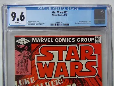 Buy Star Wars 62 (Marvel 8/82) - CGC 9.6 WHITE PAGES - DIRECT  • 59.23£
