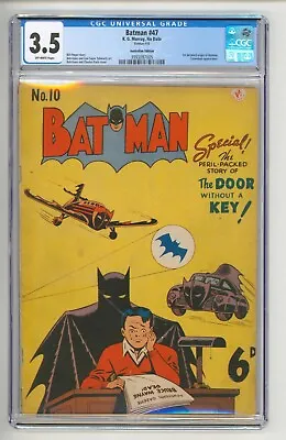 Buy Batman #10 Australian Reprint CGC 3.5 Cover And Story Of Batman #47 • 1,995£