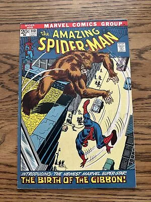Buy Amazing Spider-Man #110 (Marvel 1972) Key 1st Appearance Gibbon! John Romita VF- • 37.33£