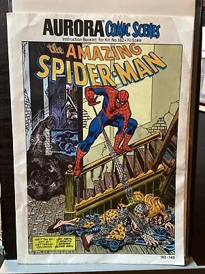 Buy Amazing Spider-man Aurora Comic Scenes  1974 Instruction Booklet Kit #182 • 7.11£