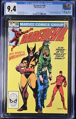 Buy Daredevil #196 (1993) CGC 9.4 WHITE Pages KEY 1st Meeting Daredevil & Wolverine • 71.15£