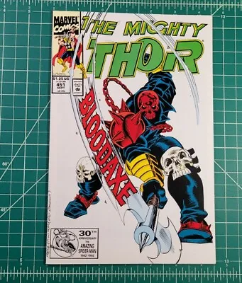 Buy Mighty Thor #451 (1992) NM 1st App Bloodaxe Thor Beta #337 Homage Marvel Comics • 23.71£