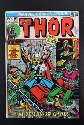Buy The MIGHTY THOR # 213  Marvel Comic 1973 Demon Brigade! GOOD • 5£