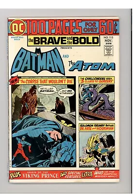 Buy The Brave And The Bold 115 F/VF DC 100 Pages Jim Aparo Art 1974 • 14.22£