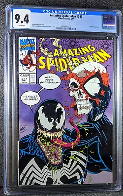 Buy Amazing Spider-Man #347 CGC 9.4 WHITE PAGES  VENOM Appearance Marvel 1991 Larsen • 72.54£