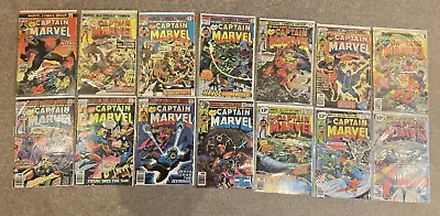 Buy Captain Marvel X14 Issues Inc 34 - Marvel Comics Bronze Age - FN/VFN Grades • 49£