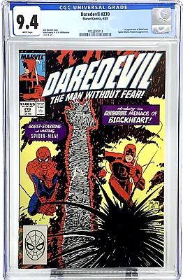 Buy Daredevil #270 CGC 9.4 WP  1989 Comic Black Heart Spider-Man Mephisto NEW CASE • 59.86£